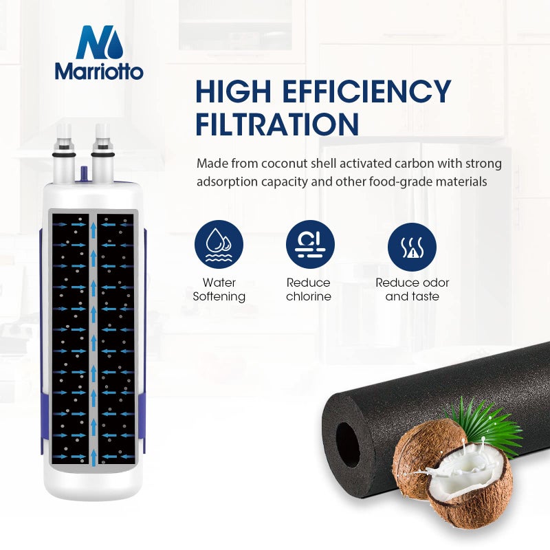 MARRIOTTO MRW1 Refrigerator Water Filter Compatible with Whirlpool W10295370A  EDR1RXD1  Filter 1  W10295370  P4RFWB  P8RFWB2L  46-9930  46-9081 Refrigerator Water Filter | Pack of 3 - Image 4